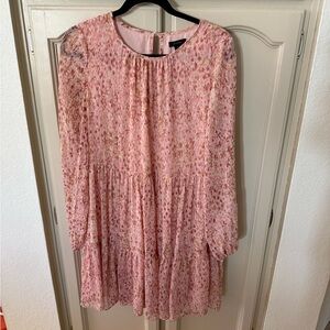 Halogen Blush and Cream Abstract Patterned Dress